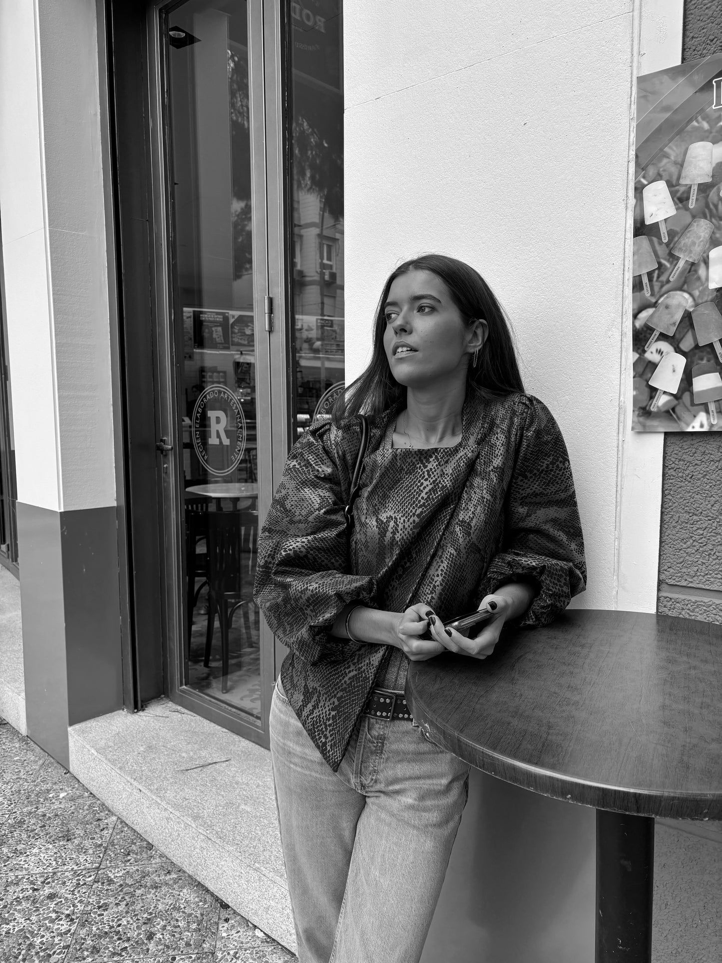 Chaqueta cuadrada gris