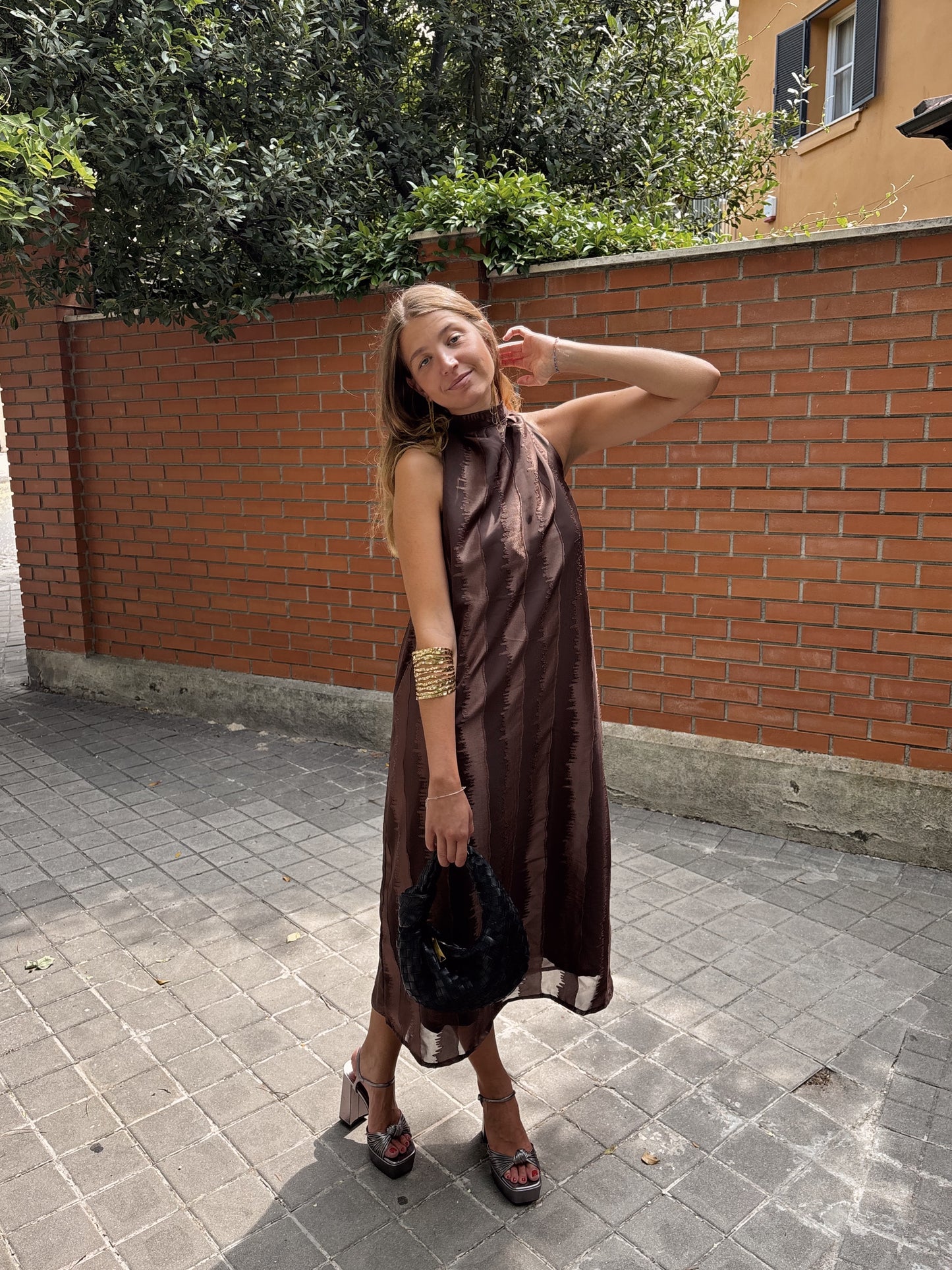 Vestido halter marrón 🤎