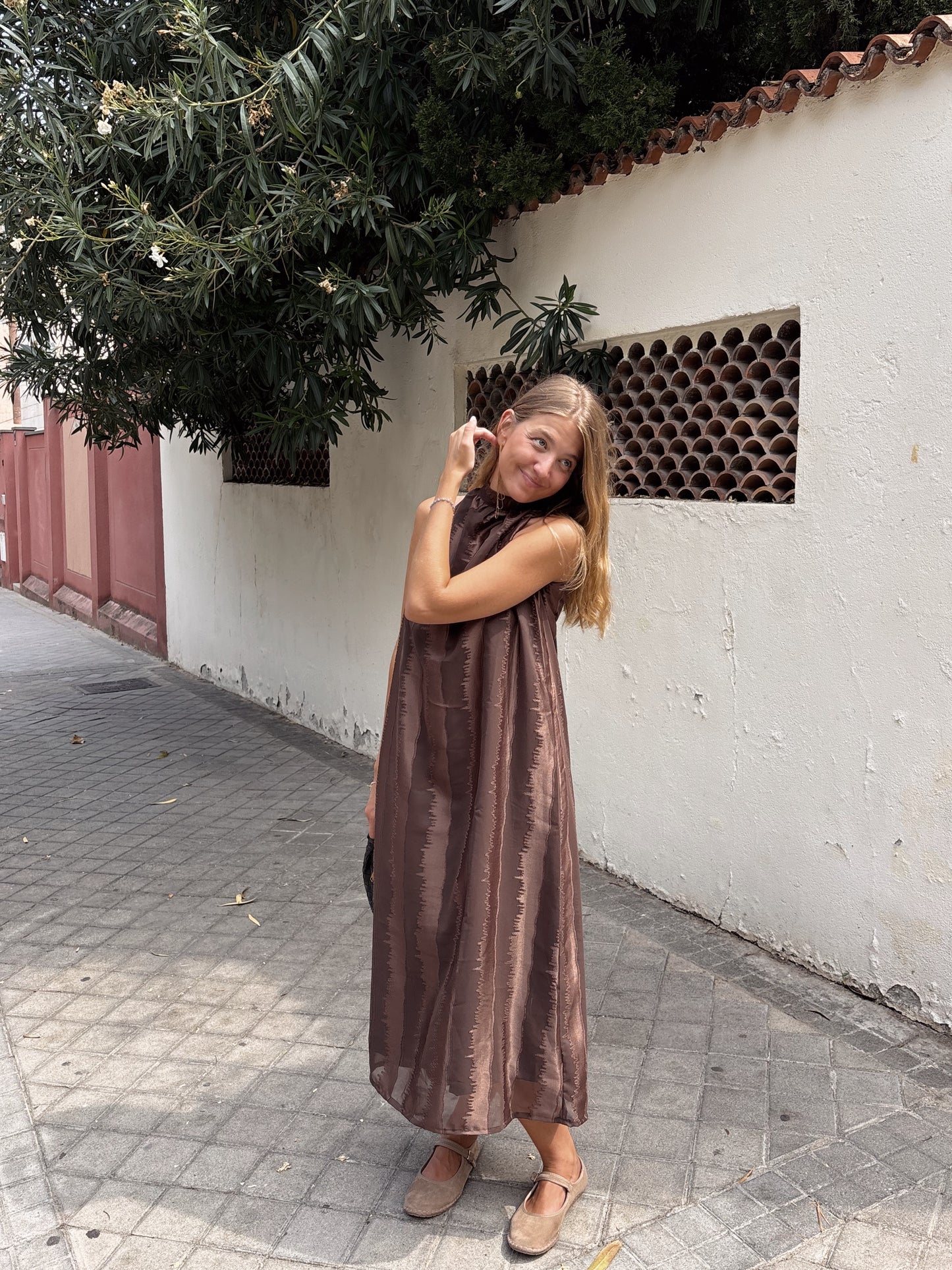 Vestido halter marrón 🤎