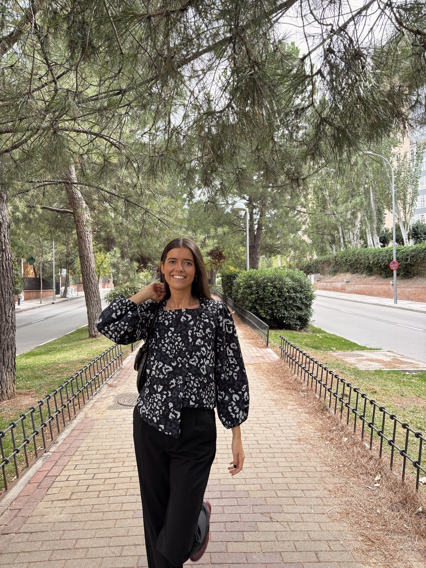 Chaqueta cuadrada leopardo azul