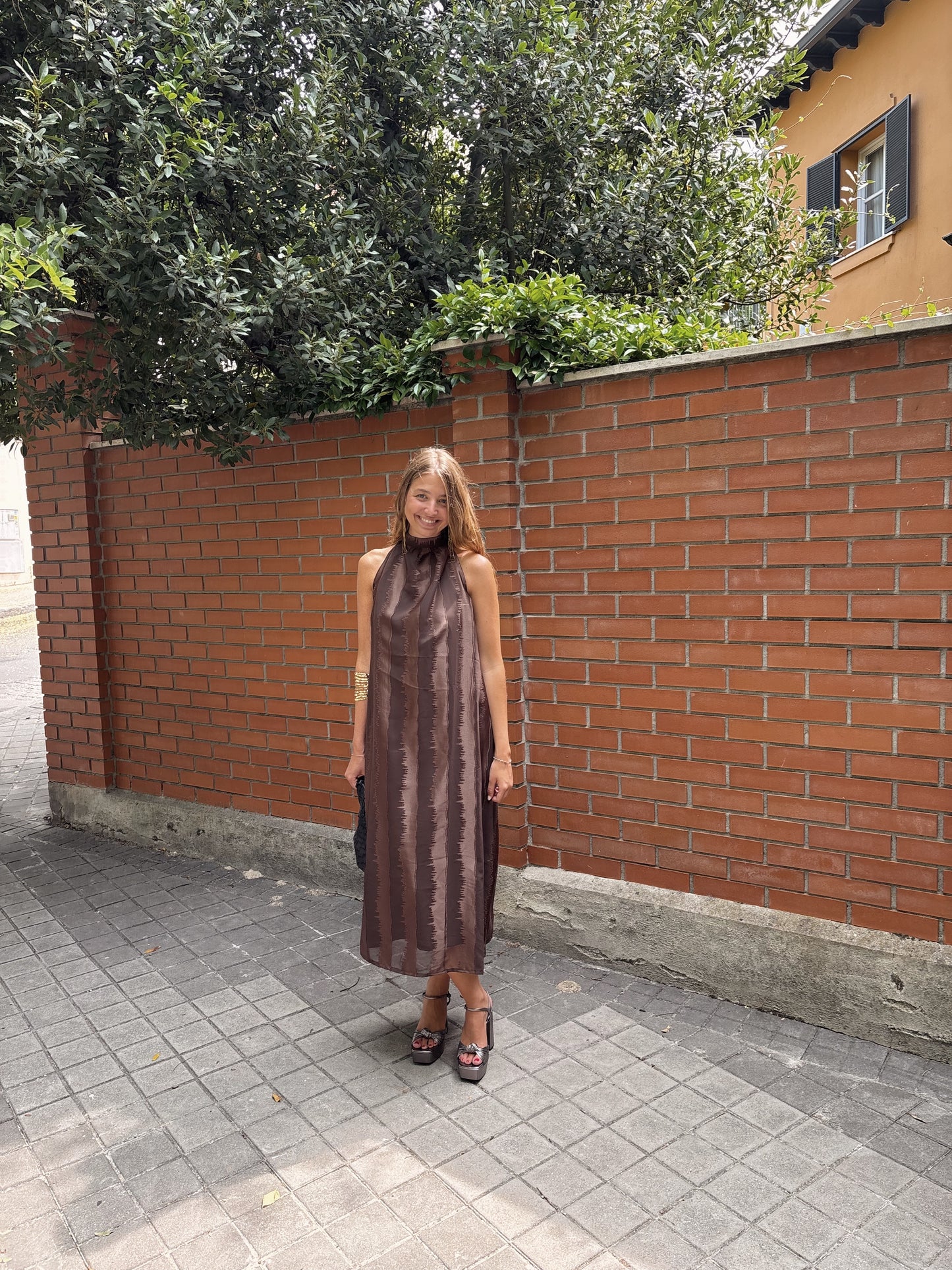 Vestido halter marrón 🤎